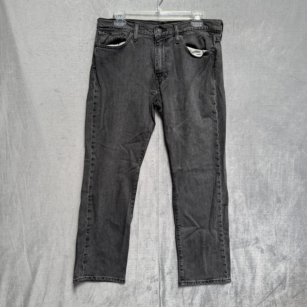Levis 511 Jeans Mens 33x30 Gray Slim Tapered‎ Leather Patch Charcoal Wash Denim